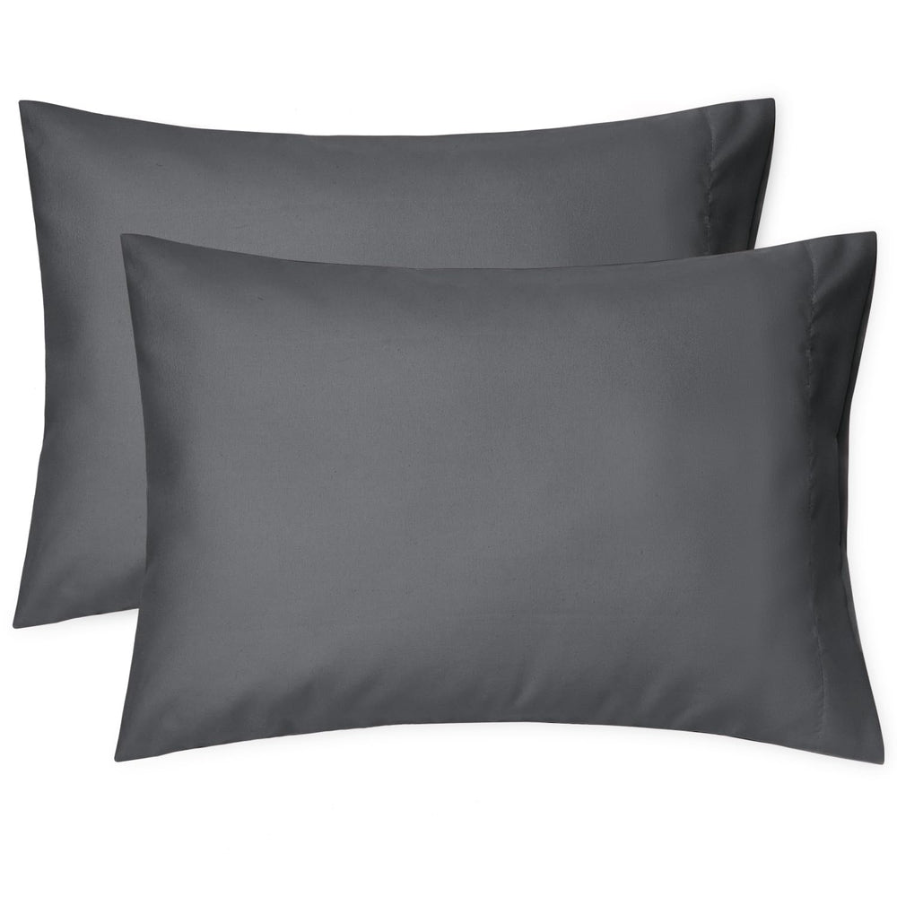 EXQ Home toddler pillowcase set of two in dark grey, ultra-soft microfiber.