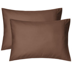 EXQ Home brown toddler pillowcase two-pack, front view, soft microfiber feel.