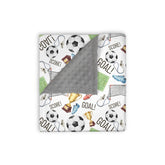 EyMzcod Mink baby blanket with soccer-ball pattern for cozy newborn warmth.