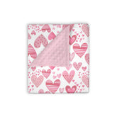 EyMzcod Mink baby blanket with valentines hearts pattern for cozy snuggles