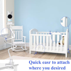 EYSAFT Arenti mount extended 85cm arm enables flexible baby angles.