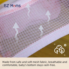 EZ Moms snug elastic waistband and leg openings support active toddler movement.