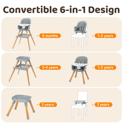 Ezebaby 6-in-1 high chair toddler chair with adjustable height.