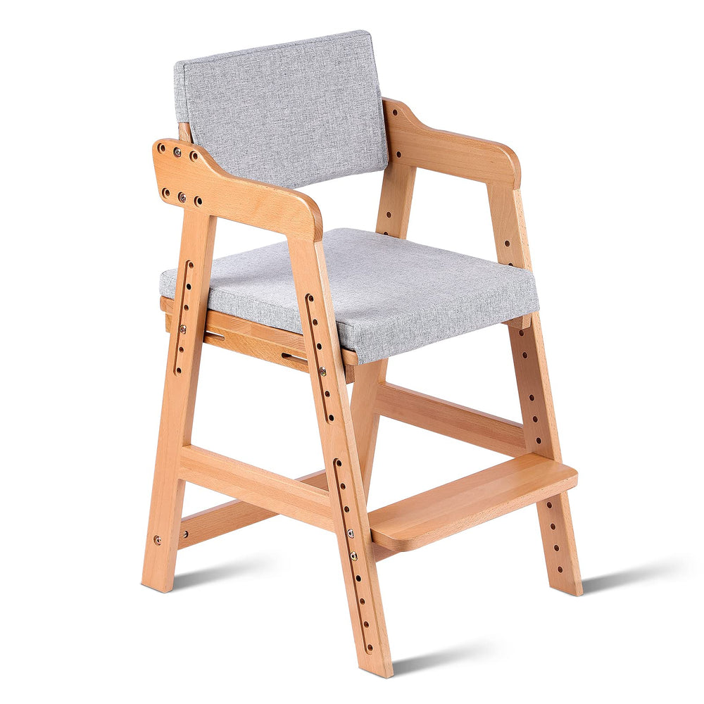 Ezebaby wooden high chair with adjustable height for growing child comfort