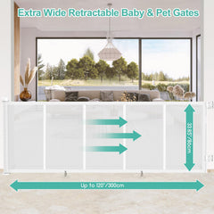 EZIGO extra-wide mesh gate ideal for wide hallways and play areas.