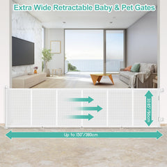 EZIGO extra wide mesh gate in doorway allows easy access while containing pets