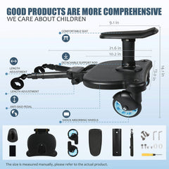EZIOTC stroller board blue installation guidance shows easy setup