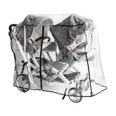 Ezkindheit double stroller rain cover universal fit protects two children from rain and wind