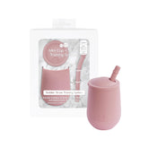 ezpz mini cup + straw training system blush front view for open-cup practice