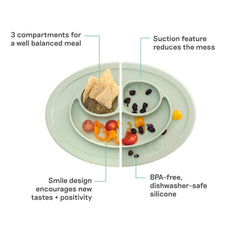 ezpz Mini Mat Sage in highchair stabilizes bowls and reduces spills