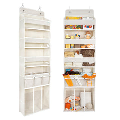 EZVERY door hanging organizer with three bins for easy nursery storage.