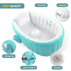 EZYCOK foldable baby bath tub shown compact for space-saving storage.
