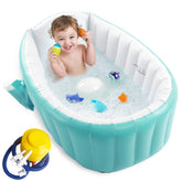 EZYCOK inflatable baby bathtub with pump for quick setup and travel.