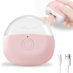 FabMay Beauty electric nail clipper pink with LED light for precise trimming in low light.