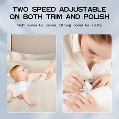 FabMay Beauty Electric Nail Clipper storage compartment catches nail clippings.