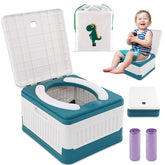 Fabulas portable potty folded compact for travel storage.