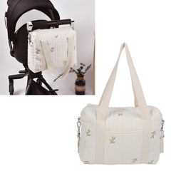 Fafeicy olive organizer interior pockets ideal for diapers and wipes.