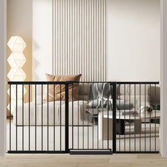 Fairy Baby 38.5-inch extra tall gate closed creates a secure barrier for stairs