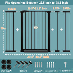 Fairy Baby 38in gate side view highlighting secure latch and reliable frame.
