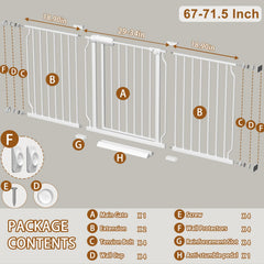 Fairy Baby metal gate features double-lock system for secure one-handed operation.