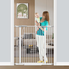 Fairy Baby extra tall gate keeps toddlers safely contained at stairs.