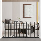Fairy Baby extra-wide gate protects doorways and fits openings from 62.6 to 71.6 inches.
