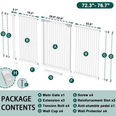 Fairy Baby wide pet gate secures large spaces for kids and pets
