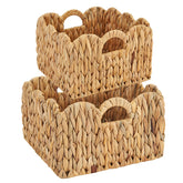 FairyHaus 2Pack wicker basket with scalloped edge adds stylish storage