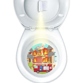 Faivykyd firefighter target on toilet for engaging potty breaks