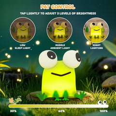 FAMIDUO Frog Night Light side view showing portable design for travel