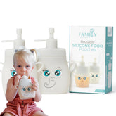 Family Fruits hippo pouch open for easy filling and quick snack prep.