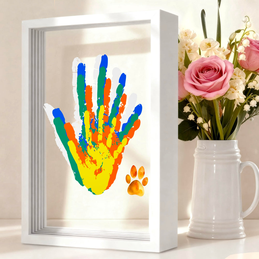 Family Handprint Kit frame display for a timeless keepsake.