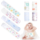 FAMJOALE cartoon baby belly band 4pack with soft cotton for gentle warmth.