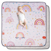 FAMOPLAY Boho Rainbow curved soft surface on the baby play mat for gentle playtime