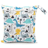 FANALALA waterproof wet/dry bag front view with dino pattern for organized travel.