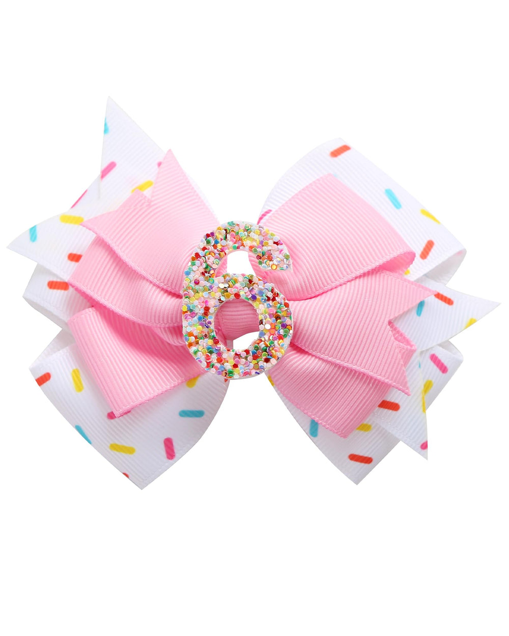 Fancheer birthday hair bow with ice cream donut pink enhances party look for baby girls.