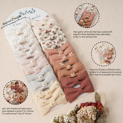 Fancy Clouds linen texture close-up highlighting soft, comfortable bows for styling