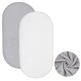 Fanfanwin bassinet sheets gray and white 2-pack for easy rotation.