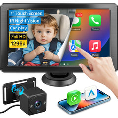 Faninso baby camera 1296p display view for quick checks in the back seat.