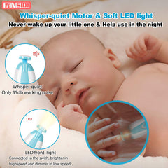 FANSIDI Baby Nail Trimmer with LED light improves visibility during trimming.