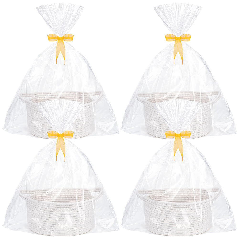 Fantasyon 4-pack woven baskets with gift bags for tidy storage.