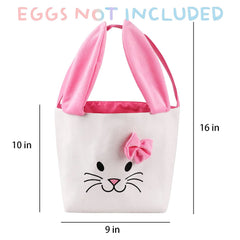 Fanunny pink Easter basket with large interior for eggs and treats.