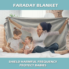 Faraday Fabric Belly Blanket three-layer construction with copper-nickel Faraday fabric.