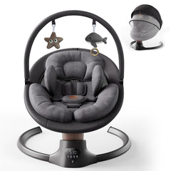 FasonBaby electric baby swing front view shows compact, versatile design for home use.