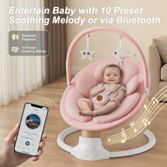 FasonBaby swing wood grain design adds warm, cozy aesthetic.