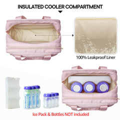 Fasrom cooler back compartment with waterproof liner keeps bottles secure.
