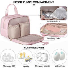 Fasrom bag interior shows padded elastic pockets for compatible pumps.