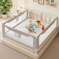 FAVIRZCE queen bed rail three-side guard assembled for secure sleep