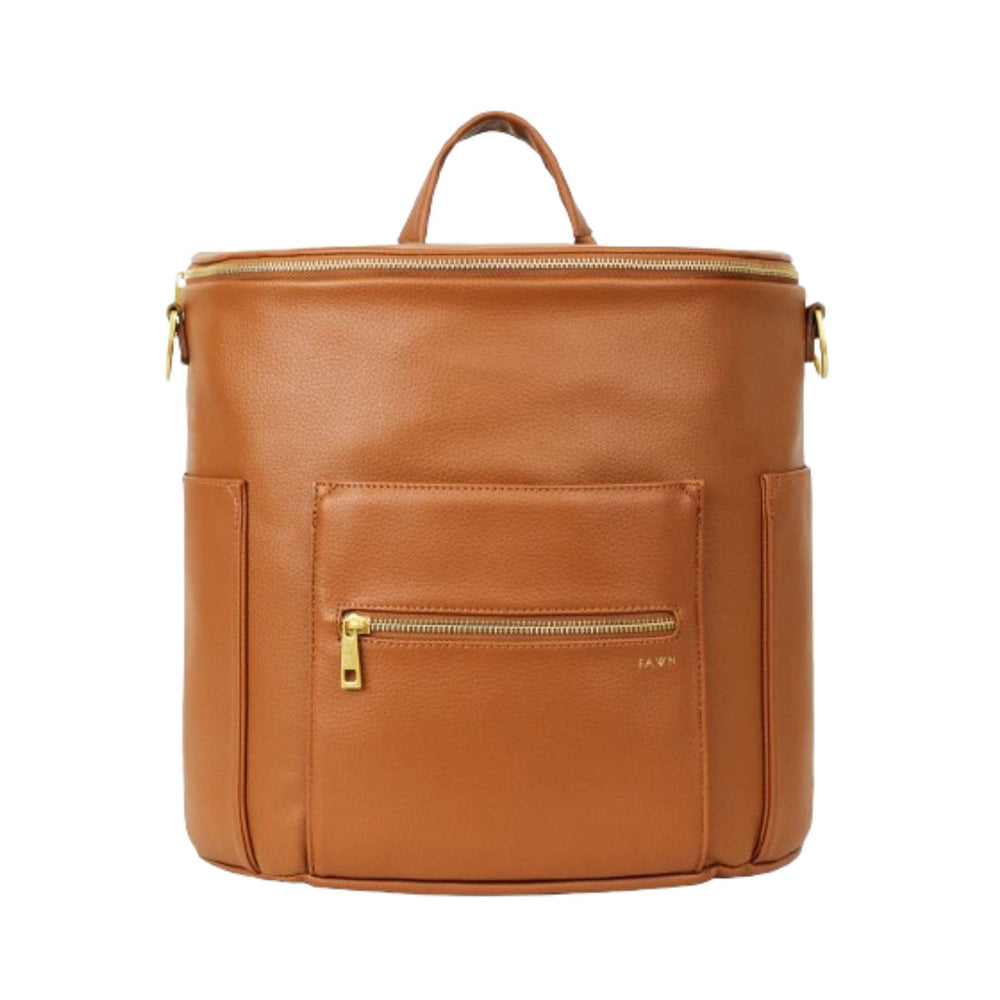 FAWN DESIGN Original Diaper Bag Backpack front view shows versatile mom-on-the-go style and organized pockets.