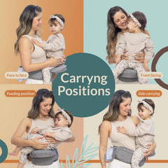 FAWNEST hip seat with double safety locks ensures secure wearing.